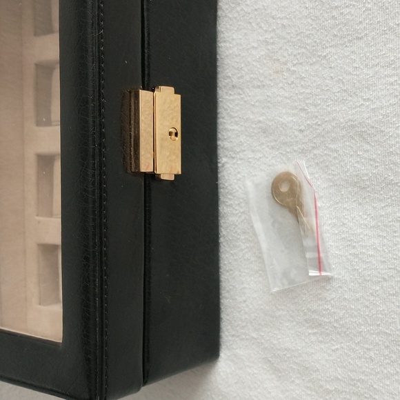 Rowallan Textured Black Watch Case with Window Top - Picture 4 of 15